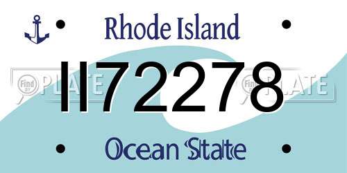 II72278 Rhode Island License Plate