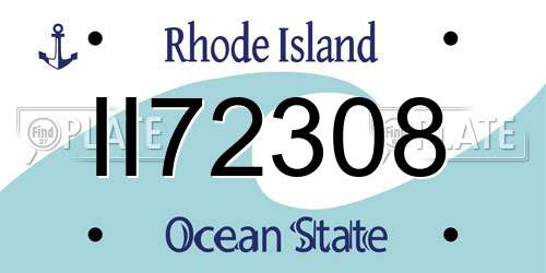 II72308 Rhode Island License Plate