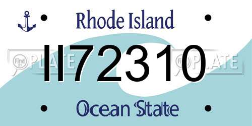 II72310 Rhode Island License Plate
