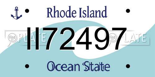 II72497 Rhode Island License Plate