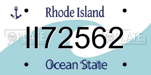 II72562 Rhode Island License Plate