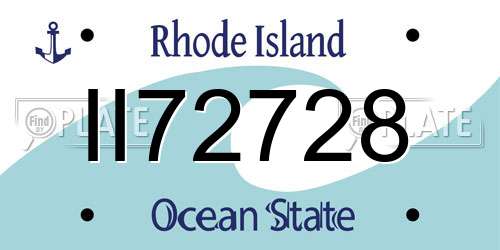 II72728 Rhode Island License Plate