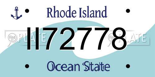 II72778 Rhode Island License Plate