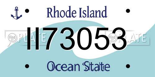 II73053 Rhode Island License Plate
