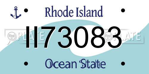II73083 Rhode Island License Plate