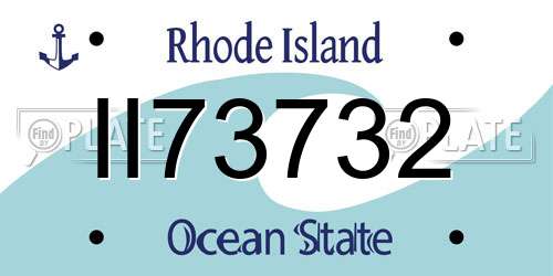 II73732 Rhode Island License Plate