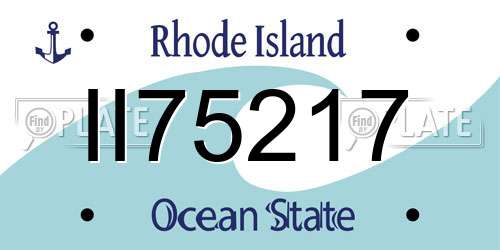 II75217 Rhode Island License Plate