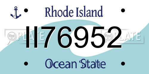 II76952 Rhode Island License Plate