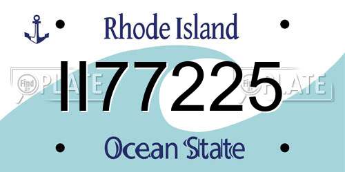 II77225 Rhode Island License Plate