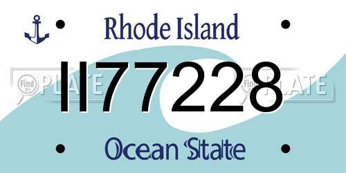 II77228 Rhode Island License Plate