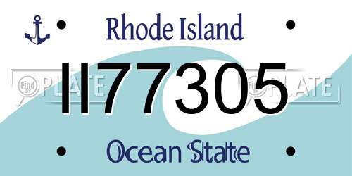 II77305 Rhode Island License Plate