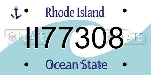 II77308 Rhode Island License Plate