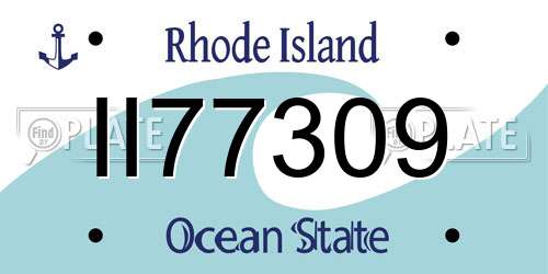 II77309 Rhode Island License Plate