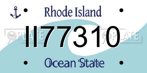 II77310 Rhode Island License Plate