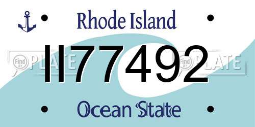 II77492 Rhode Island License Plate