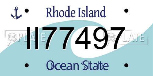 II77497 Rhode Island License Plate