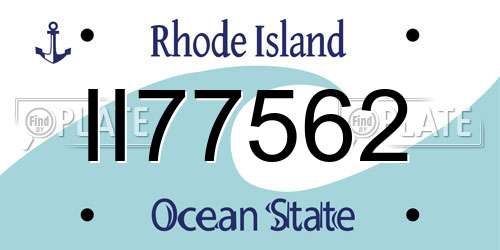 II77562 Rhode Island License Plate