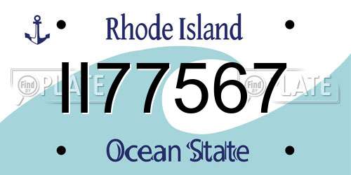 II77567 Rhode Island License Plate
