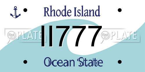 II777 Rhode Island License Plate