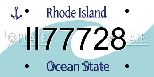 II77728 Rhode Island License Plate