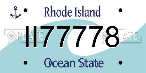 II77778 Rhode Island License Plate