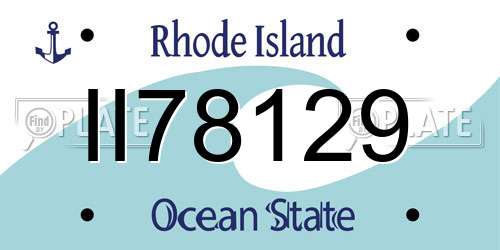 II78129 Rhode Island License Plate