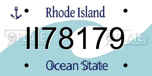 II78179 Rhode Island License Plate