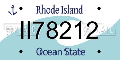 II78212 Rhode Island License Plate