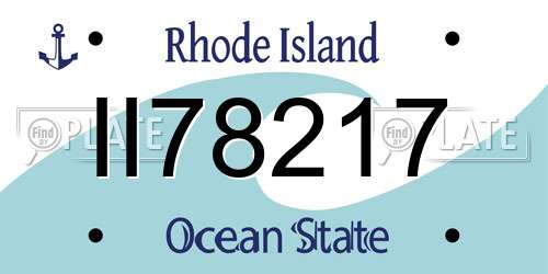 II78217 Rhode Island License Plate