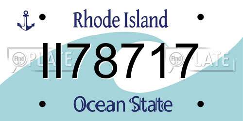 II78717 Rhode Island License Plate