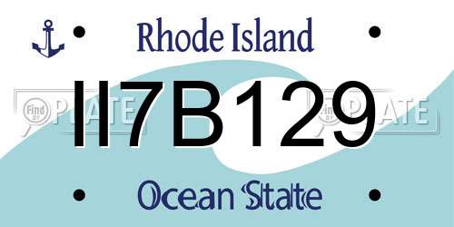 II7B129 Rhode Island License Plate
