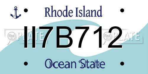 II7B712 Rhode Island License Plate