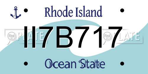 II7B717 Rhode Island License Plate