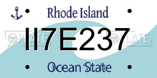 II7E237 Rhode Island License Plate