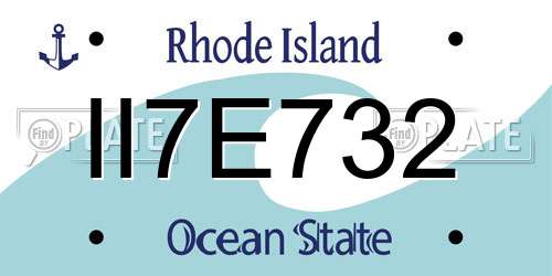 II7E732 Rhode Island License Plate