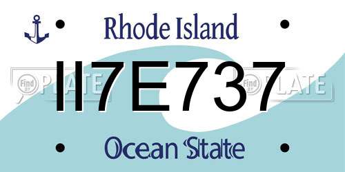 II7E737 Rhode Island License Plate