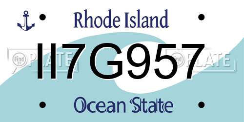 II7G957 Rhode Island License Plate