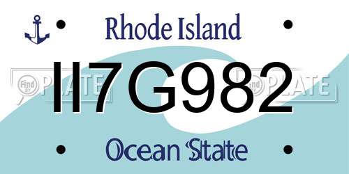II7G982 Rhode Island License Plate