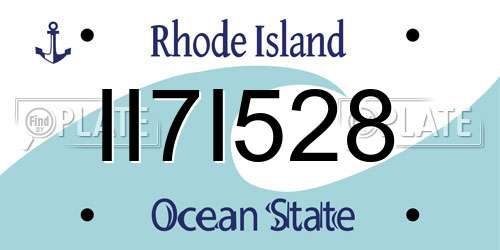 II7I528 Rhode Island License Plate