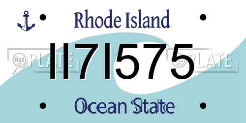 II7I575 Rhode Island License Plate