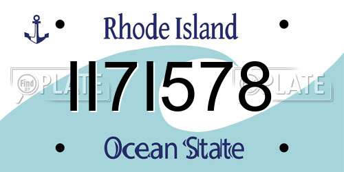 II7I578 Rhode Island License Plate