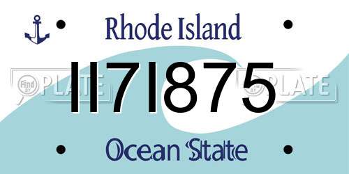 II7I875 Rhode Island License Plate