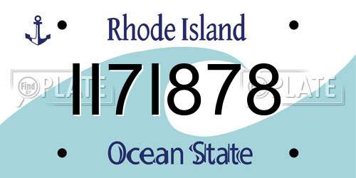 II7I878 Rhode Island License Plate