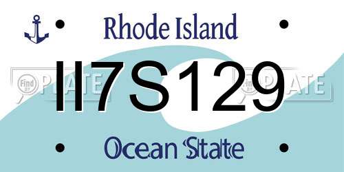 II7S129 Rhode Island License Plate