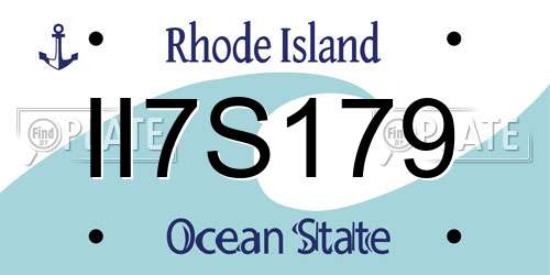 II7S179 Rhode Island License Plate