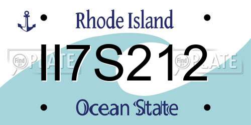 II7S212 Rhode Island License Plate