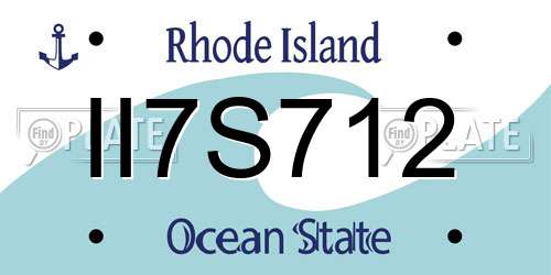 II7S712 Rhode Island License Plate