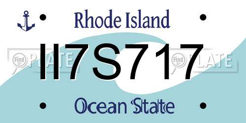 II7S717 Rhode Island License Plate