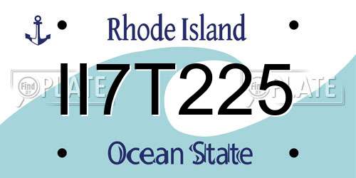 II7T225 Rhode Island License Plate