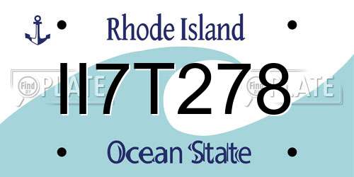 II7T278 Rhode Island License Plate